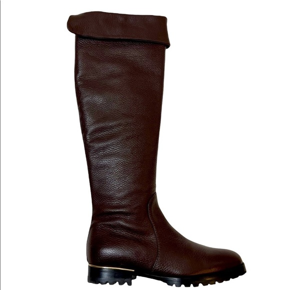 ROBERTO FESTA Brown Leather Lug Sole Riding Boots - Picture 1 of 8